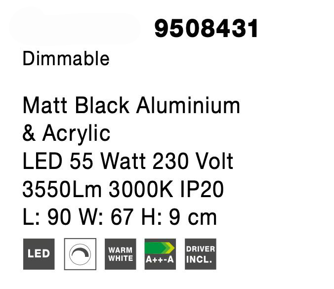 Plafoniera LED dimabila Shiri 90x67 cm alba/neagra/aurie, stil minimalist forma geometrica, 9508431 - Novaluce [7]