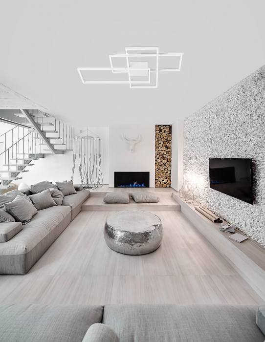 Plafoniera LED dimabila Shiri 90x67 cm alba/neagra/aurie, stil minimalist forma geometrica, 9508431 - Novaluce [13]