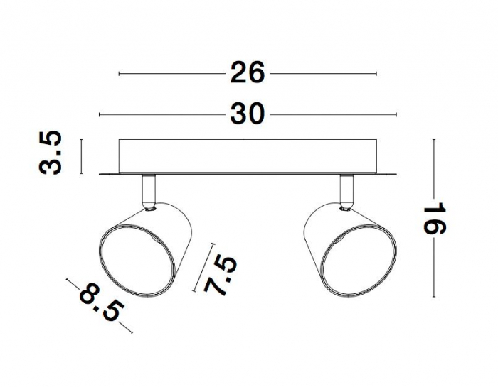 Plafoniera LED liniara alba Dalen cu 2 spoturi reglabile, 9155362 - Novaluce [6]