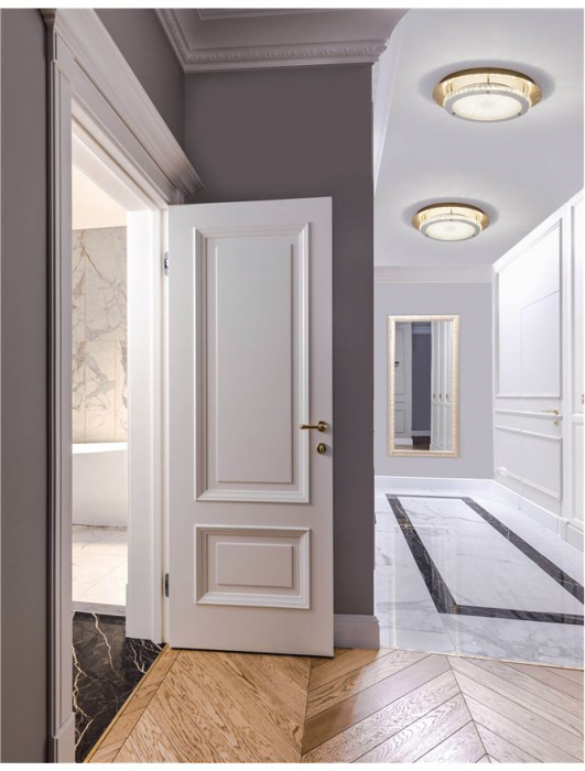 Plafoniera LED lux aurie/argintie rotunda Senia, Ø 50 cm, metal si cristal, 9361085 - Novaluce [2]