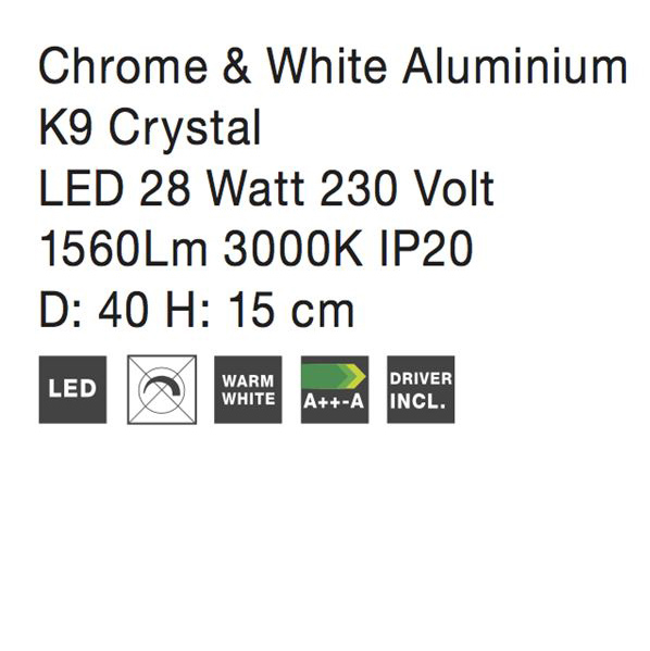 Plafoniera LED lux rotunda Katinca, sticla transparenta, Ø 40/60 cm, 9172519 - Novaluce [8]