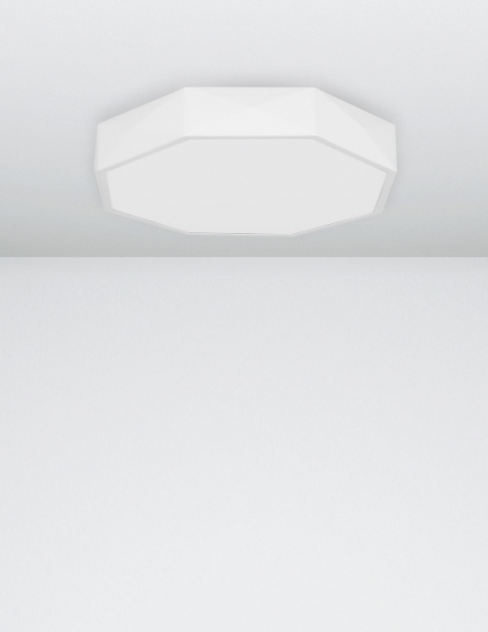 Plafoniera LED moderna alba/neagra cu laterale model geometric Mayna Ø40 cm din metal, 9001491 - Novaluce [9]