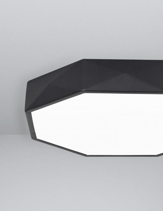 Plafoniera LED moderna alba/neagra cu laterale model geometric Mayna Ø40 cm din metal, 9001491 - Novaluce [4]