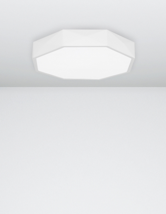Plafoniera LED moderna alba/neagra cu laterale model geometric Mayna Ø40 cm din metal, 9001491 - Novaluce [10]