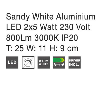 Plafoniera LED neagra/alba Tomin cu 2 spoturi rotative si ajustabile, 9105102 - Novaluce [11]