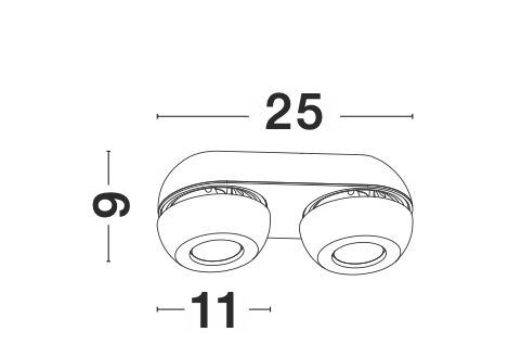 Plafoniera LED neagra/alba Tomin cu 2 spoturi rotative si ajustabile, 9105102 - Novaluce [5]