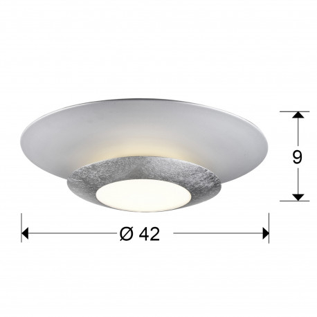 Plafoniera LED rotunda alba cu inel auriu/argintiu Farino, Ø 42 cm, din metal, 148193 - Schuller [3]