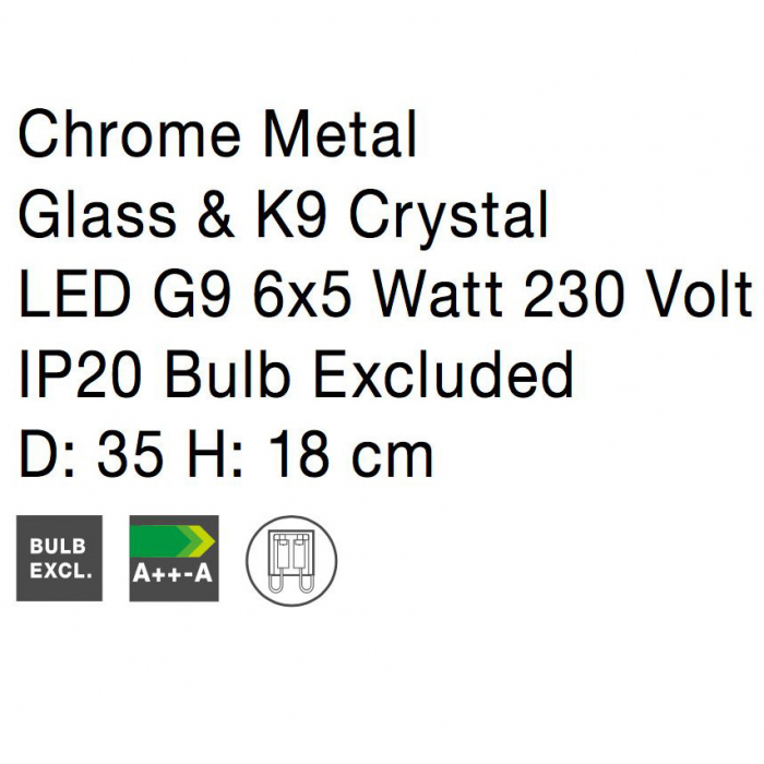 Plafoniera LED rotunda eleganta Runa, baza metal cu elemente din sticla, 9180891 - Novaluce [7]
