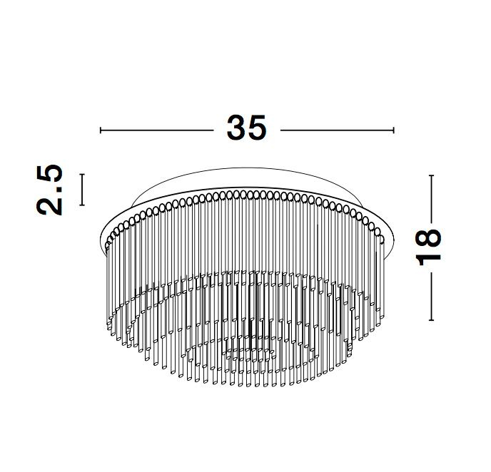 Plafoniera LED rotunda eleganta Runa, baza metal cu elemente din sticla, 9180891 - Novaluce [6]