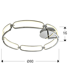 Plafoniera dimabila LED rotunda lux crom Githa Ø 80 cm, metal, 786577 - Schuller [3]