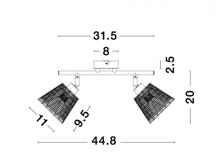 Plafoniera liniara alba ajustabila cu 2/4 surse de lumina Dipa, din metal, 9155424 - Novaluce [9]