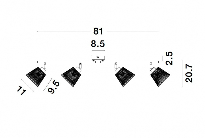 Plafoniera liniara alba ajustabila cu 2/4 surse de lumina Dipa, din metal, 9155424 - Novaluce [5]