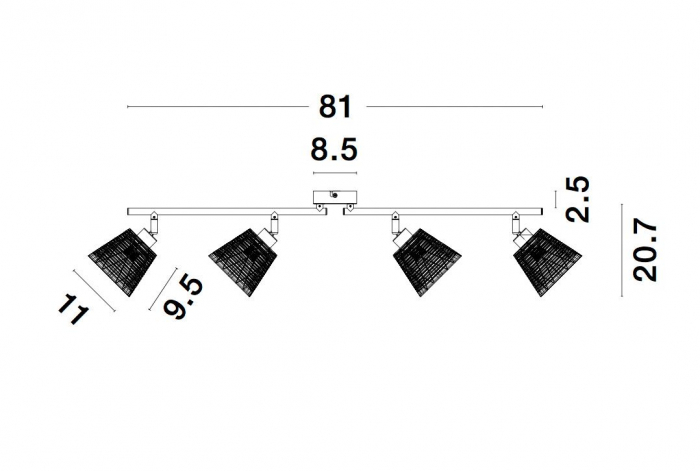Plafoniera liniara alba ajustabila cu 2/4 surse de lumina Dipa, din metal, 9155422 - Novaluce [10]