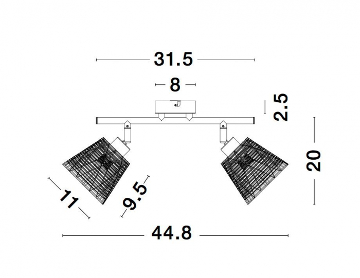 Plafoniera liniara alba ajustabila cu 2/4 surse de lumina Dipa, din metal, 9155422 - Novaluce [4]
