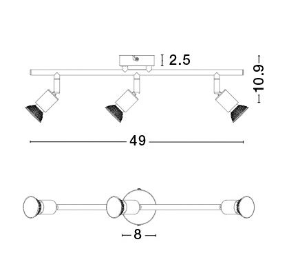 Plafoniera liniara nichel/cupru/negru/auriu/alb/maro cu 2/3/4 spoturi LED Marila, din metal, 661002 - Novaluce [17]