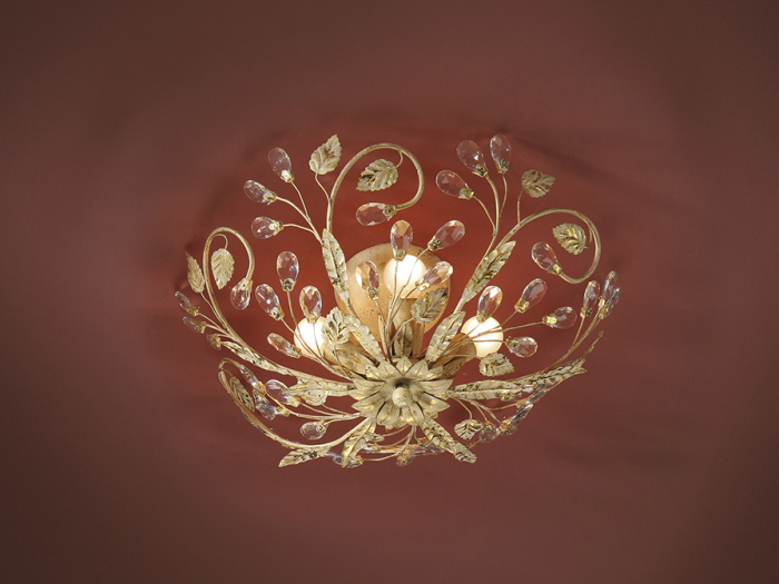 Plafoniera lux clasica rotunda aurie Nessa Ø 45 cm, metal cu cristale, 481541 - Schuller [5]