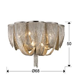 Plafoniera lux extravaganta nichelata Naja Ø 45/68 cm, lanturi metalice, 872593 - Schuller [4]