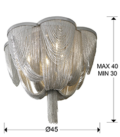 Plafoniera lux extravaganta nichelata Naja Ø 45/68 cm, lanturi metalice, 872593 - Schuller [2]