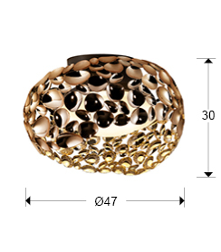 Plafoniera lux moderna crom/alb/aur roz Daria, Ø 47 cm, metal, 266866 - Schuller [3]