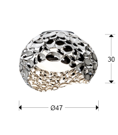 Plafoniera lux moderna crom/alb/aur roz Daria, Ø 47 cm, metal, 266866 - Schuller [2]