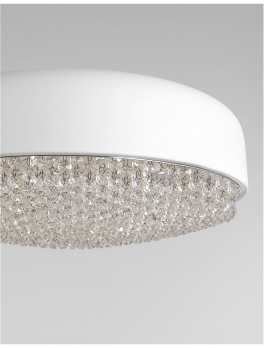 Plafoniera lux rotunda alba Shazi, Ø 46 cm, metal si cristal, 8502961 - Novaluce [3]