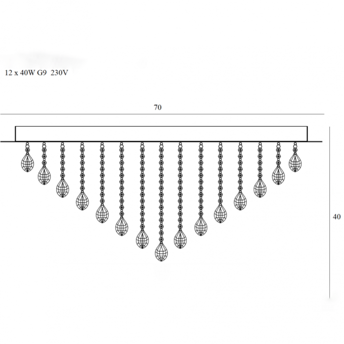 Plafoniera lux rotunda cu cristale Lelise Ø 75 cm metal/sticla, C0046 - Maxlight [3]