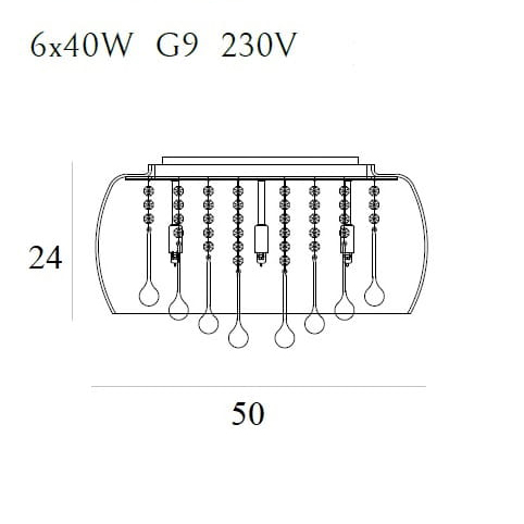 Plafoniera lux rotunda sticla tip oglinda Prezo Ø 50 cm baza metal, C0076-06X - Maxlight [2]
