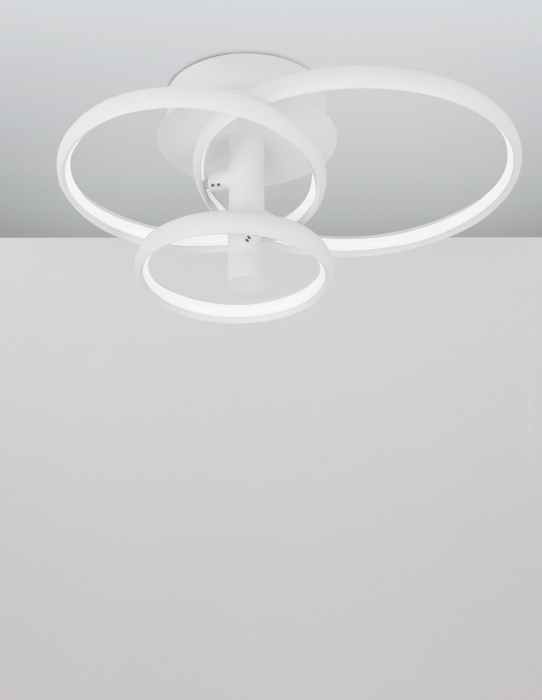 Plafoniera moderna alba/neagra Vilma 45 cm dimabila, cercuri LED reglabile, stil minimalist, 9349062 - Novaluce [3]