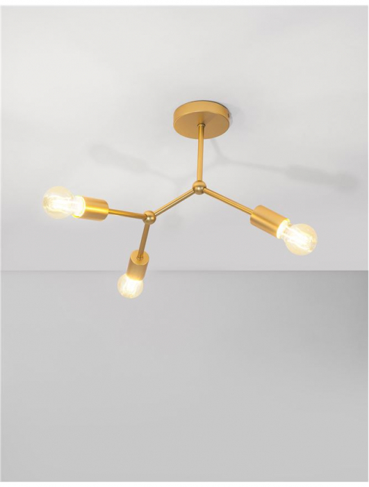 Plafoniera moderna aurie cu 3 brate Sinjin, Ø 45 cm, metal, 9404073 - Novaluce [2]