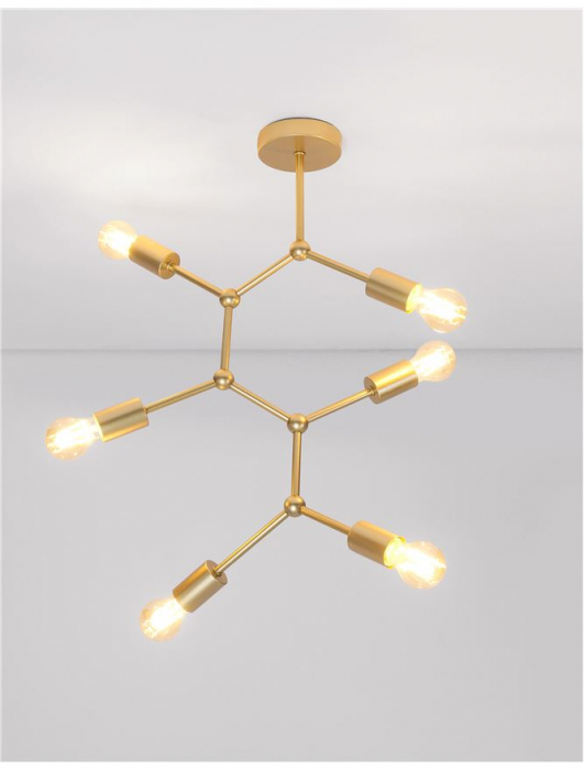 Plafoniera moderna aurie cu 6 brate Sinjin, Ø 60 cm, metal, 9404076 - Novaluce [3]
