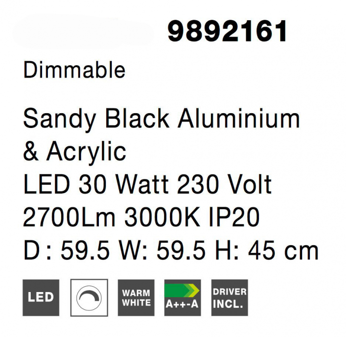 Plafoniera moderna cerc LED dimabil Loch Ø60 cm, stil minimalist alb cu negru, 9892161 - Novaluce [7]