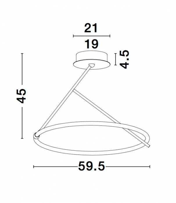 Plafoniera moderna cerc LED dimabil Loch Ø60 cm, stil minimalist alb cu negru, 9892161 - Novaluce [6]