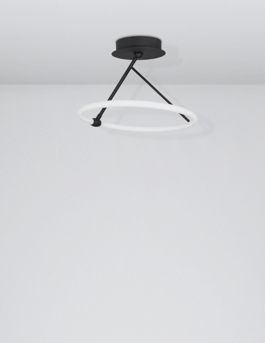 Plafoniera moderna cerc LED Loch Ø38 cm, stil minimalist alb cu negru, 9892162 - Novaluce [3]