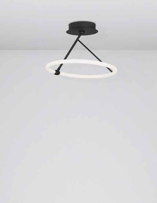 Plafoniera moderna cerc LED Loch Ø38 cm, stil minimalist alb cu negru, 9892162 - Novaluce [2]