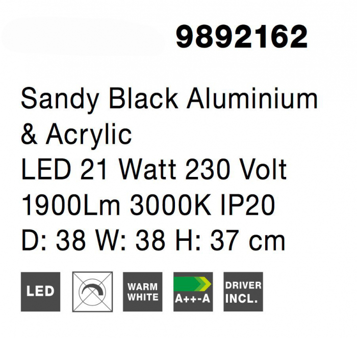 Plafoniera moderna cerc LED Loch Ø38 cm, stil minimalist alb cu negru, 9892162 - Novaluce [6]