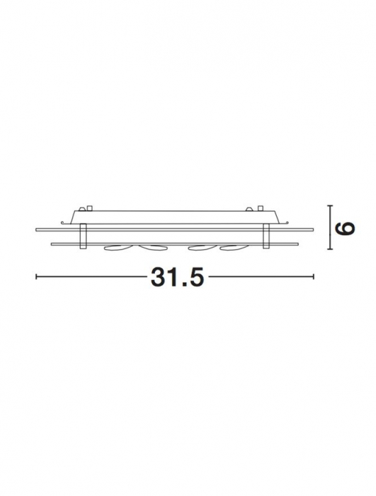 Plafoniera moderna rotunda alba Temito Ø 32/42 cm, abajur din sticla cu cristale, 697001 - Novaluce [4]
