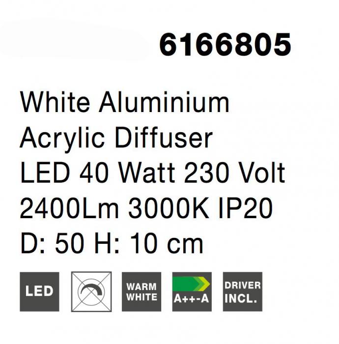Plafoniera moderna rotunda LED alba/gri Gonca Ø40/50 cm, aluminiu & acril, 7165201 - Novaluce [7]