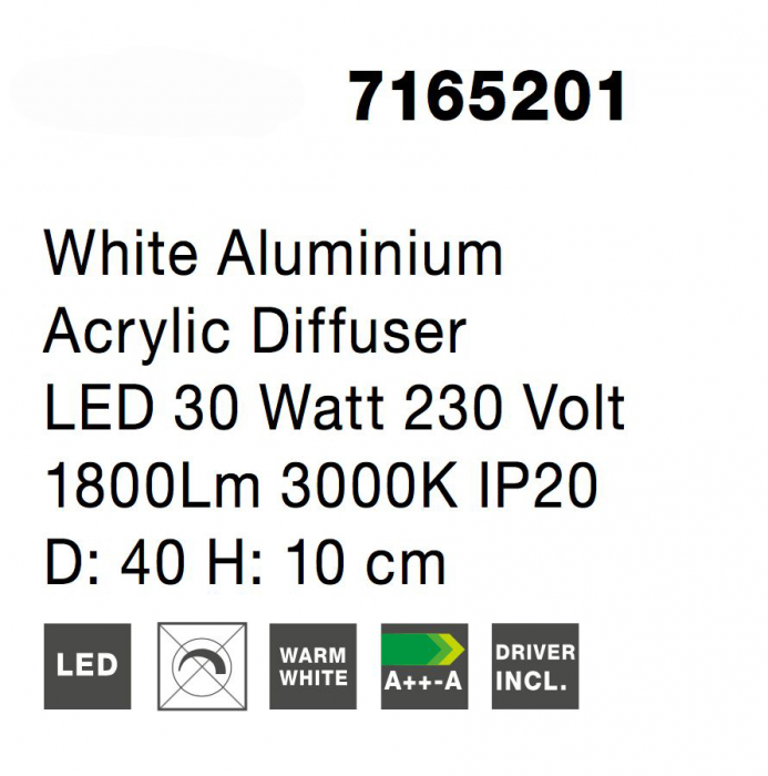 Plafoniera moderna rotunda LED alba/gri Gonca Ø40/50 cm, aluminiu & acril, 7165201 - Novaluce [3]