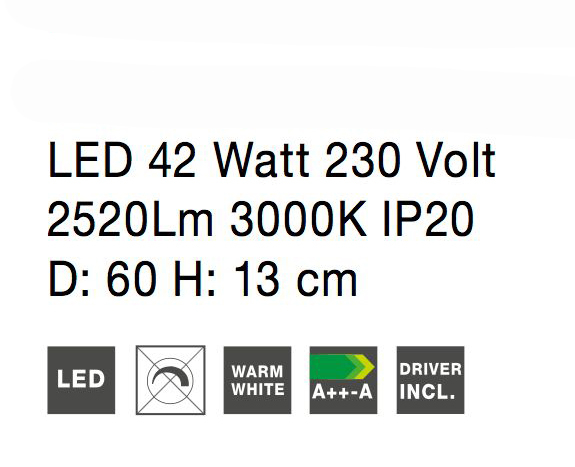 Plafoniera moderna rotunda LED Rondo Full Ø60 cm, metal maro/gri/negru/alb, 6167207 - Novaluce [4]