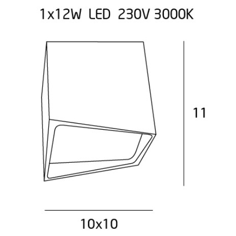 Spot negru LED baie Madoli 10x10x11 cm metal/acril IP44, C0144 - Maxlight [2]