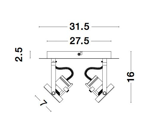 Plafoniera neagra liniara Pontus, din metal, cu 2/4 spoturi ajustabile, 9155102 - Novaluce [6]