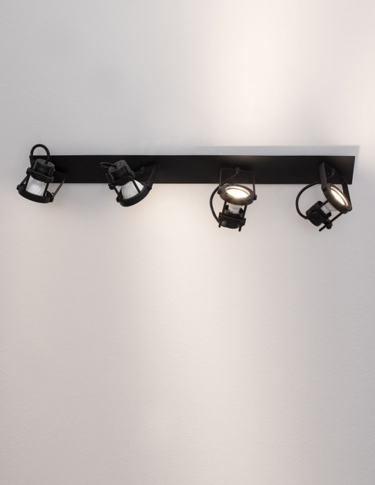 Plafoniera neagra liniara Pontus, din metal, cu 2/4 spoturi ajustabile, 9155102 - Novaluce [8]