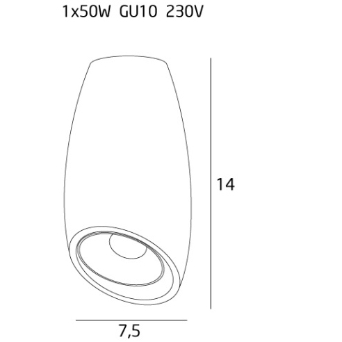 Spot negru aplicat Liraz Ø 7,5 cm din metal, C0159 - Maxlight [4]