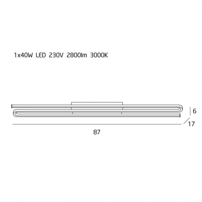 Plafoniera neagra minimalista iluminare LED Kerr 87x17x6 cm metal/acril, C0148 - Maxlight [2]