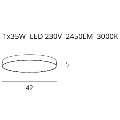 Plafoniera neagra rotunda iluminare LED Zaki Ø 42 cm metal/acril, C0192 - Maxlight [2]
