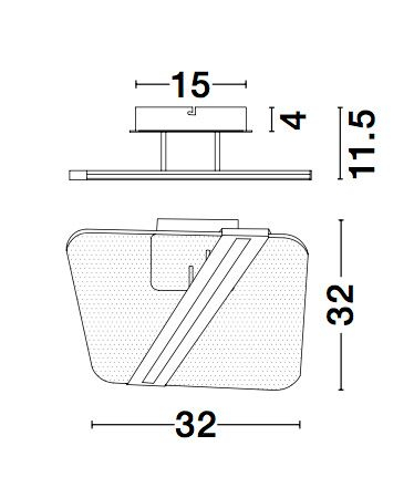 Plafoniera patrata aurie Souma 32 cm, iluminare LED 21W, design modern lux, 9545221 - Novaluce [5]