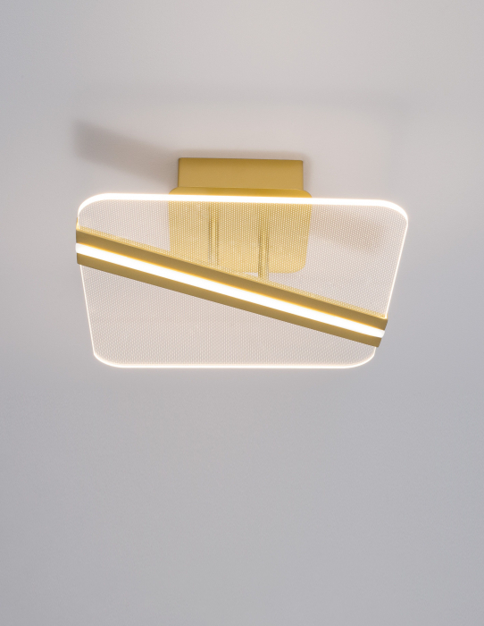 Plafoniera patrata aurie Souma 32 cm, iluminare LED 21W, design modern lux, 9545221 - Novaluce [4]