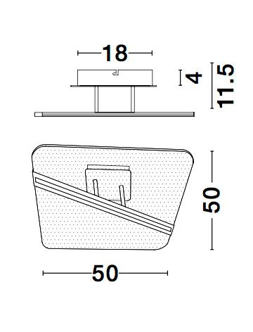 Plafoniera patrata aurie Souma 50 cm, iluminare LED 33W, design modern lux, 9545233 - Novaluce [5]
