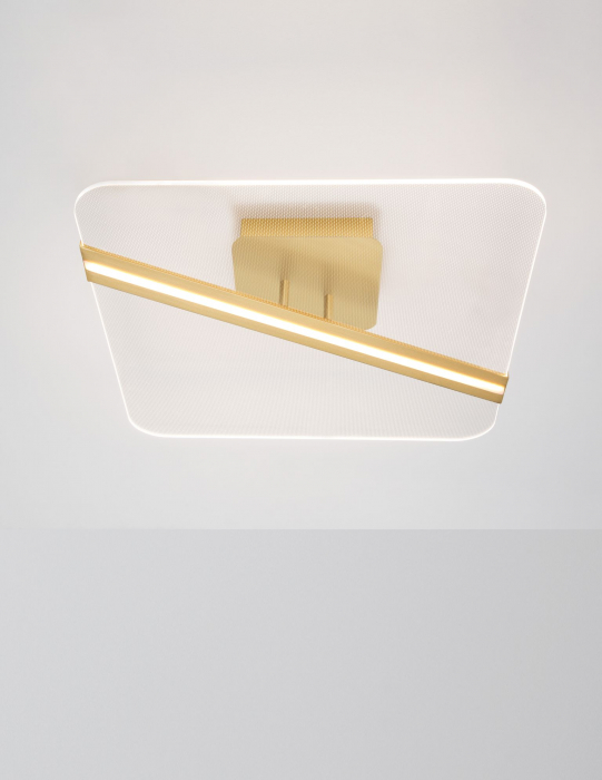 Plafoniera patrata aurie Souma 50 cm, iluminare LED 33W, design modern lux, 9545233 - Novaluce [3]