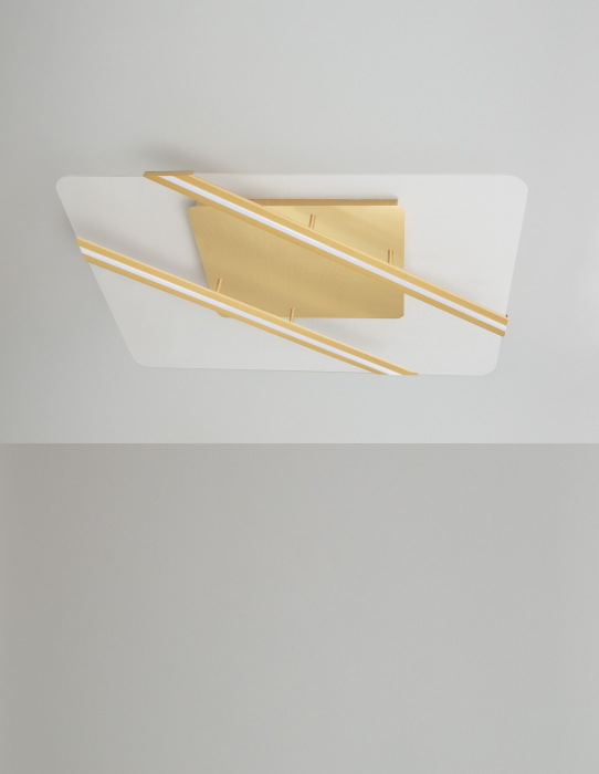 Plafoniera patrata aurie Souma 95 cm, iluminare LED 96W, design modern lux, 9545296 - Novaluce [3]